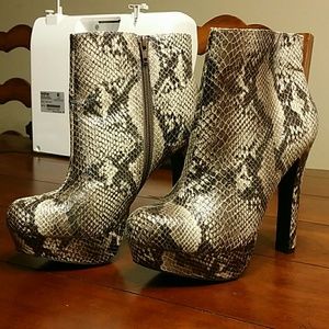 Faux Snakeskin Boots