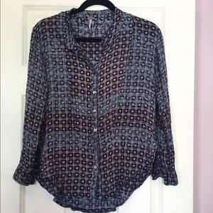 Free People Flannel Blouse