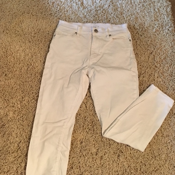 Ann Taylor Loft white skinny jeans