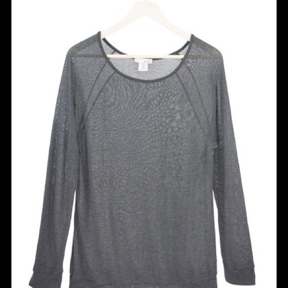 FINAL PRICE | Charcoal Long Sleeve Top - Picture 2 of 3