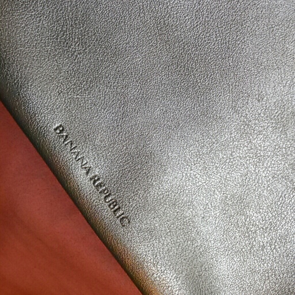 Gold Leather Wristlet\ Clutch - Picture 2 of 3