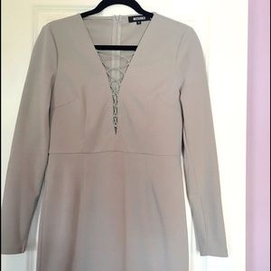 Misguided Grey Lace-Up Dress