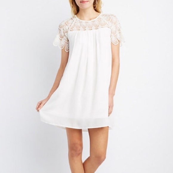 Crochet Yoke Shift Dress (NWT)