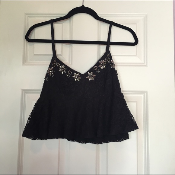 NWOT Topshop Beaded Crop - Picture 1 of 3