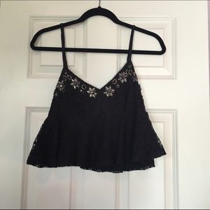 NWOT Topshop Beaded Crop