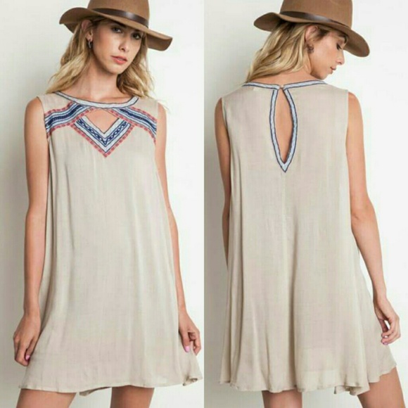 Taupe Boho Dress