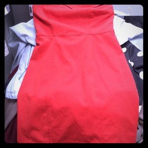 Strapless red dress!