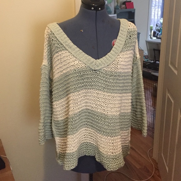 Free People light blue and white sweater