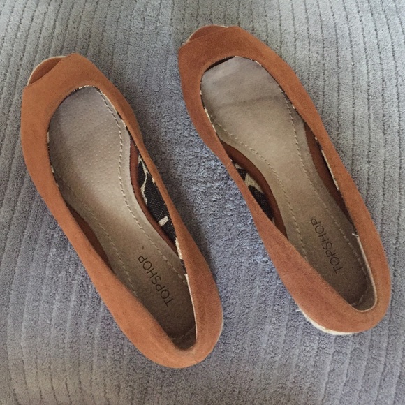 Topshop peep toe flats