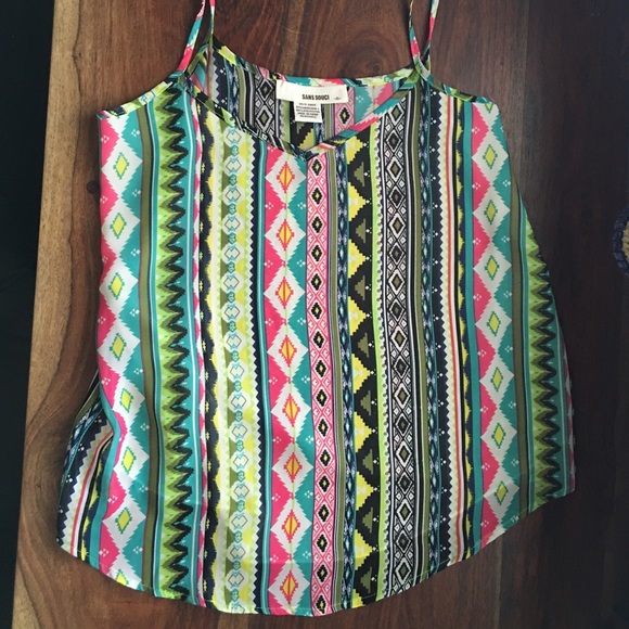 Worn Once! Tribal Spaghetti Strap Top - Picture 2 of 4