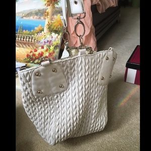 Big Buddha gold and white bag