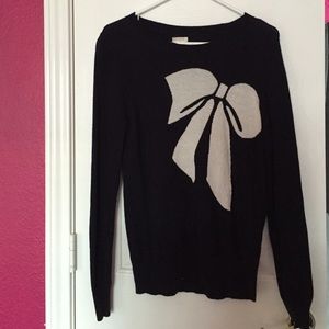 Navy bow sweater