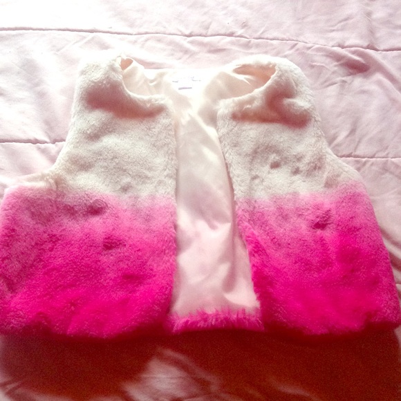 Pink and white vest