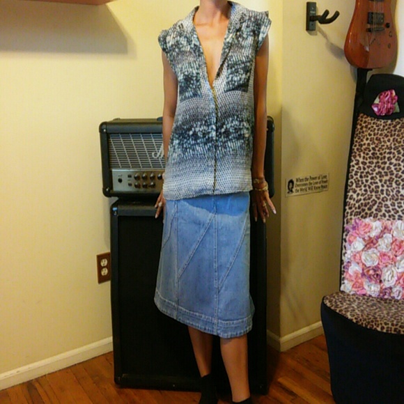 Silence and Noise multi blue button down