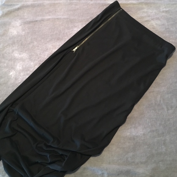 Forever 21 black knit zipper slit maxi Skirt