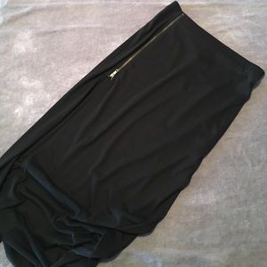 Forever 21 black knit zipper slit maxi Skirt