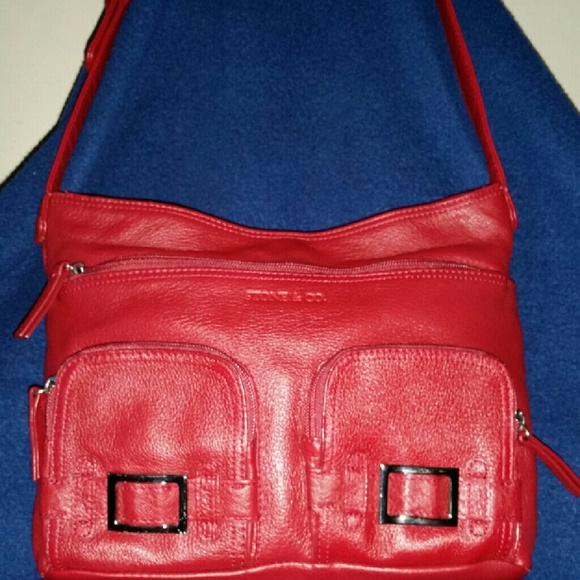 Genuine soft  leather  Stone & Co purse red.