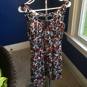 Floral skull skater dress