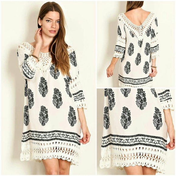 Ivory Poncho Lace Dress - Picture 2 of 2