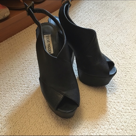 Steve Madden Black Platforms