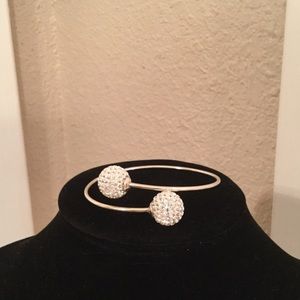 Sterling silver disco ball wrap bracelet.