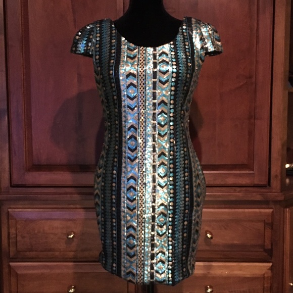Sequin cocktail dress, size L. Tobi brand.