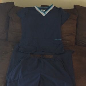 Navy blue Greys Anatomy scrubs