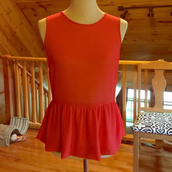 Forever 21 Tops - Orange Peplum Shirt