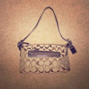 COACH brown/tan shoulder purse