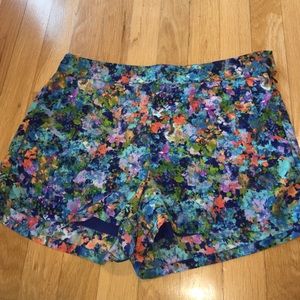 Floral Polyester Shorts- Medium