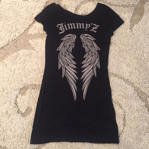Black Angel Wings Tshirt Dress