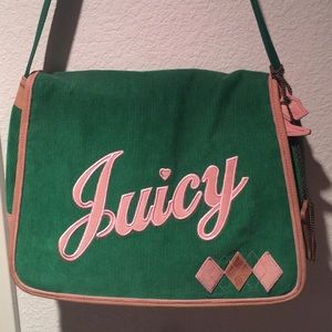 Juicy Couture Green Corduroy Messenger Bag