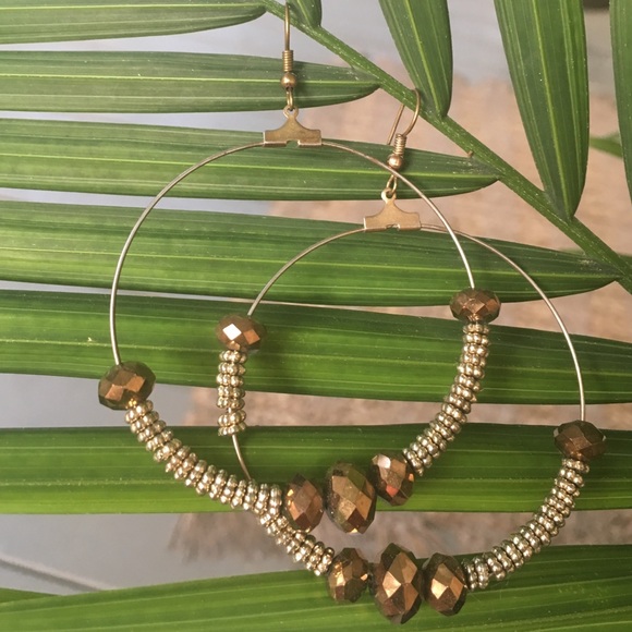 Bronze beaded earrings