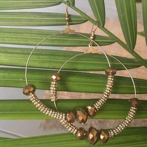 Bronze beaded earrings