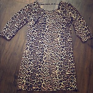 Leopard print shift dress