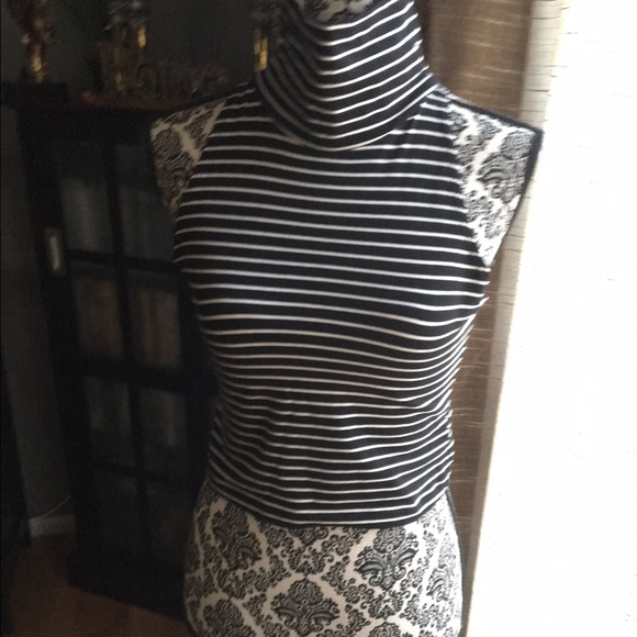 Black and White Striped American Apparel Crop Top