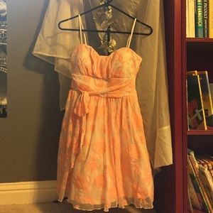 Lace, formal orange dress