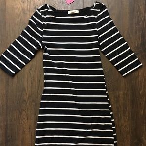 Black and white striped dress