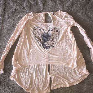 Long sleeve top with open back