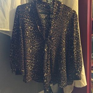 Leopard print button up shirt