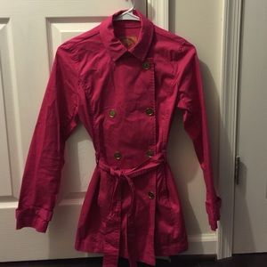 MICHAEL KORS Hot Pink cotton belted trench coat