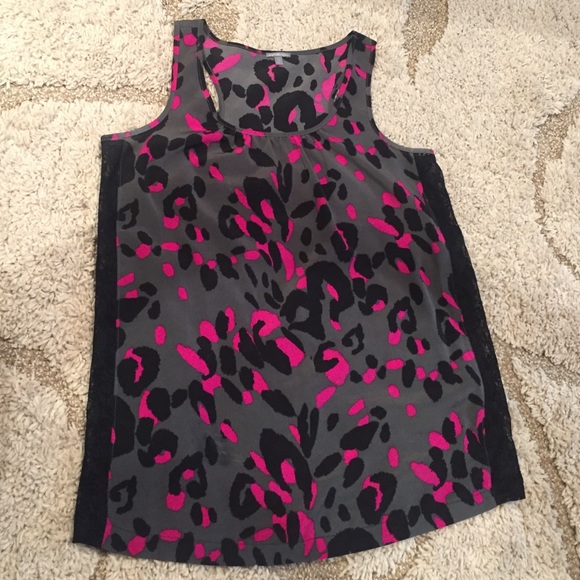 Grey, black, and hot pink leopard print tank