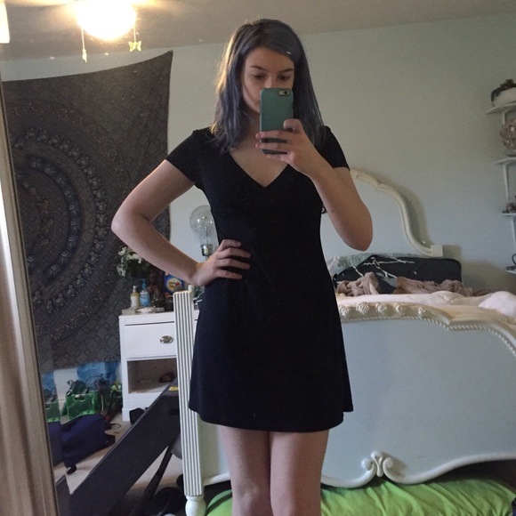 Navy blue v-neck dress