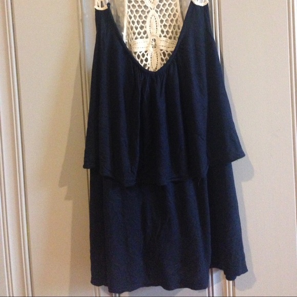 Navy Ruffle Top - Picture 2 of 3