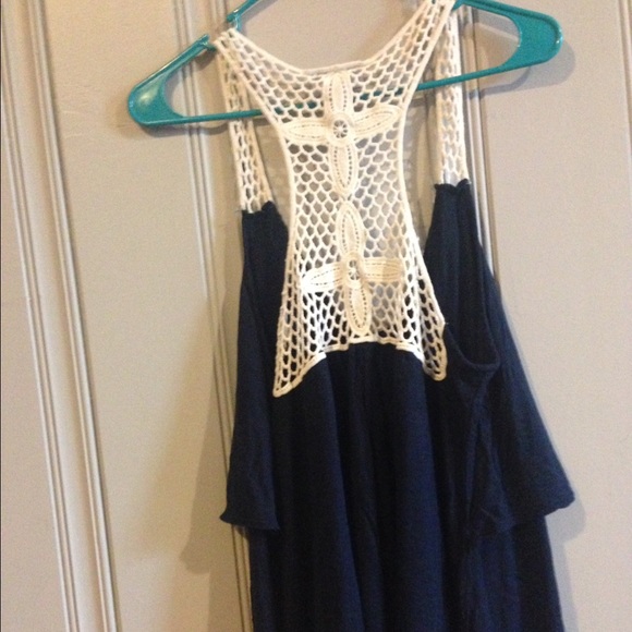 Navy Ruffle Top - Picture 3 of 3