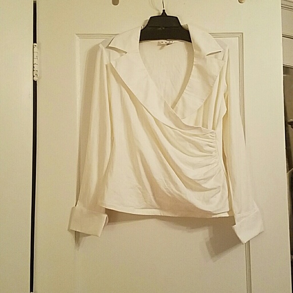 Cabi #241 collared wrap shirt
