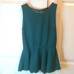 Dark Green Forever 21 Peplum Top