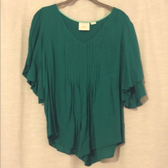 Anthro Green Flowy Top