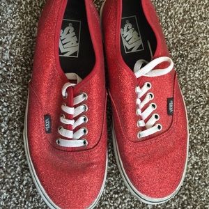 Vans red glitter shoes