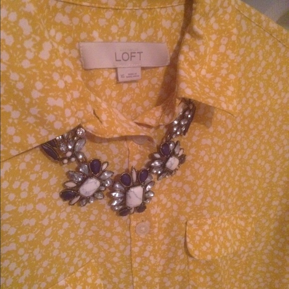 LOFT patterned button up blouse - Picture 1 of 2